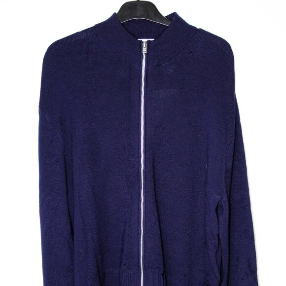 BNWT AW24 ACNE STUDIOS DISTRESSED ZIP CARDIGAN L - Picture 2 of 12